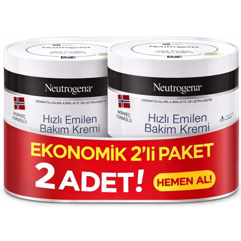 Neutrogena Norveç Formülü Hızlı Emilen Bakım Kremi 200ML+200ML 400ML Avantaj PK (12 Li Set)