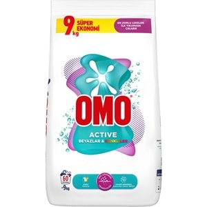 Omo Matik Toz Çamaşır Deterjanı 9KG Beyazlar ve Renkliler (60 Yıkama) + 10KG Canlı Renkler