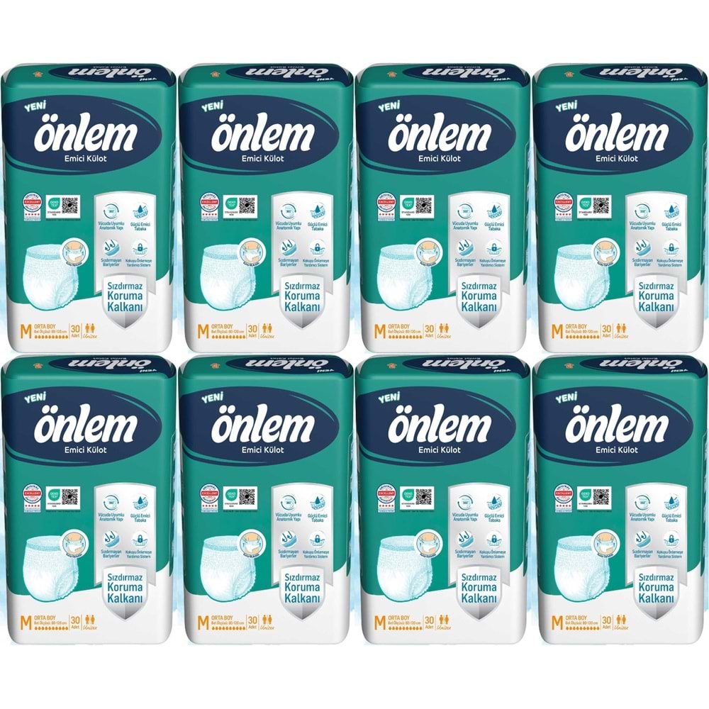 Önlem Emici Külot Yetişkin Hasta Bezi M - Medium - Orta 240 Adet (8PK*30)