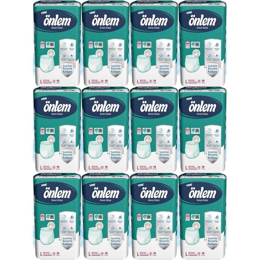 Önlem Emici Külot Yetişkin Hasta Bezi L - Large - Büyük 360 Adet (12PK*30)