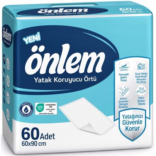 Önlem Yetişkin Yatak Koruyucu Örtü 60*90 CM 60 Adet
