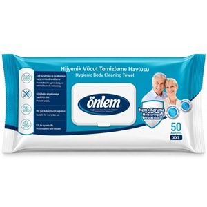 Önlem Hijyenik Vücut Temizleme Islak Mendil Havlu 150 Yaprak (3PK*50)