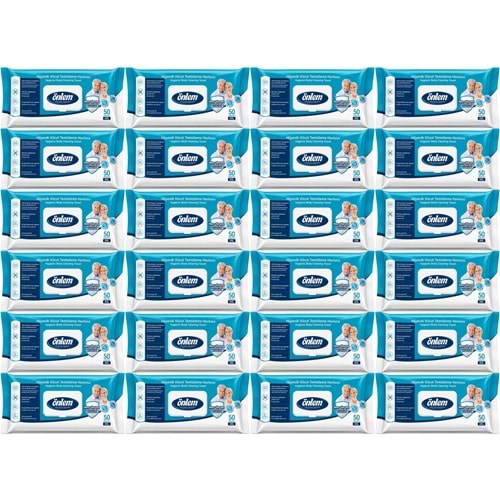 Önlem Hijyenik Vücut Temizleme Islak Mendil Havlu 1200 Yaprak (24PK*50)
