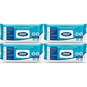 Önlem Hijyenik Vücut Temizleme Islak Mendil Havlu 200 Yaprak (Ebat XXL) (4PK*50)