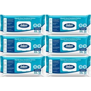 Önlem Hijyenik Vücut Temizleme Islak Mendil Havlu 300 Yaprak (Ebat XXL) (6PK*50)