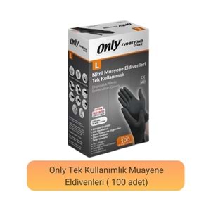 Only Evo Beyond Glove Nitril Siyah Pudrasız Muayene Eldiveni 400 Lü Set L - Large - Büyük (4PK*100)