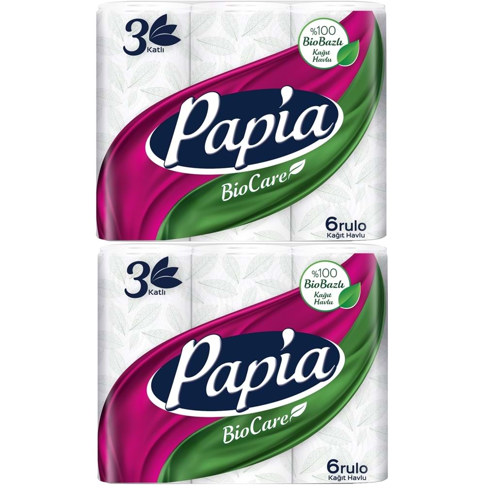 Papia Kağıt Havlu (3 Katlı) 12 Li Set Bio Care (2PK*6)