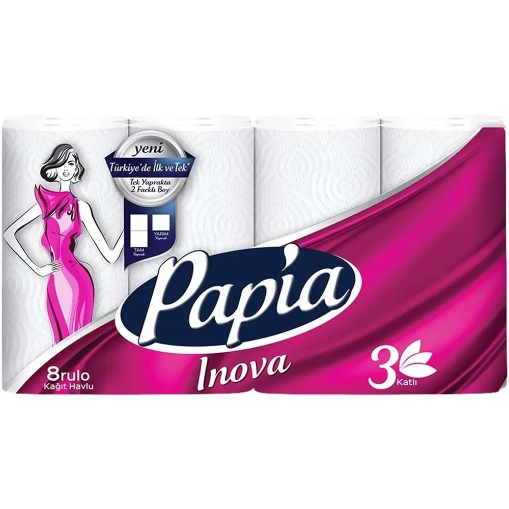 Papia kağıt Havlu (3 Katlı) 96 Lı Set Inova (12PK*8)