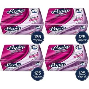 Papia Platinum Pratik Mendil 125 Yaprak (4 Katlı) 500 Yaprak (4PK*125)