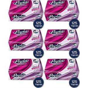 Papia Platinum Pratik Mendil 125 Yaprak (4 Katlı) 750 Yaprak (6PK*125)