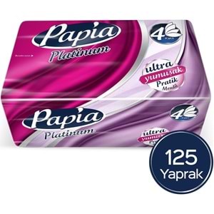 Papia Platinum Pratik Mendil 125 Yaprak (4 Katlı) 2250 Yaprak (18PK*125)