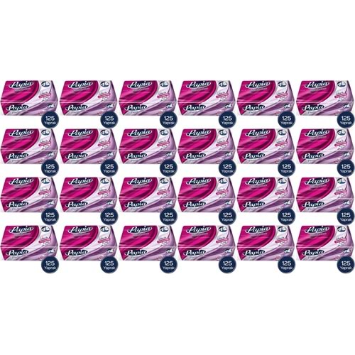 Papia Platinum Pratik Mendil 125 Yaprak (4 Katlı) 3000 Yaprak (24PK*125)