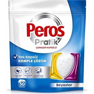 Peros Pratik Matik Çamaşır Deterjanı Kapsülü - Tableti 300 Adet Beyazlar - Siyahlar (Avantaj Pk)