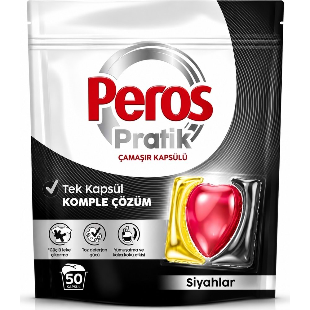 Peros Pratik Matik Çamaşır Deterjanı Kapsülü - Tableti 300 Adet Beyazlar - Siyahlar (Avantaj Pk)