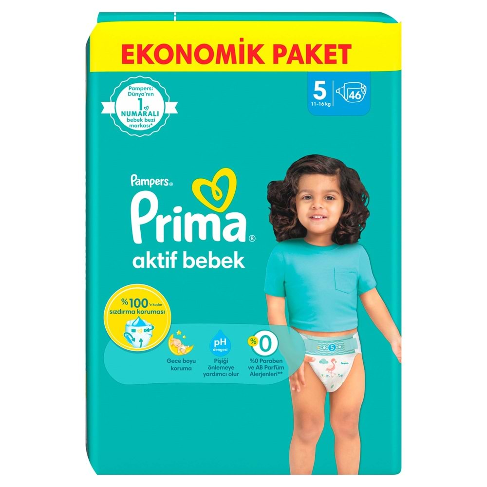Prima Bebek Bezi Beden:5 (11-16Kg) Junior 184 Adet Süper Ekonomik Fırsat Pk