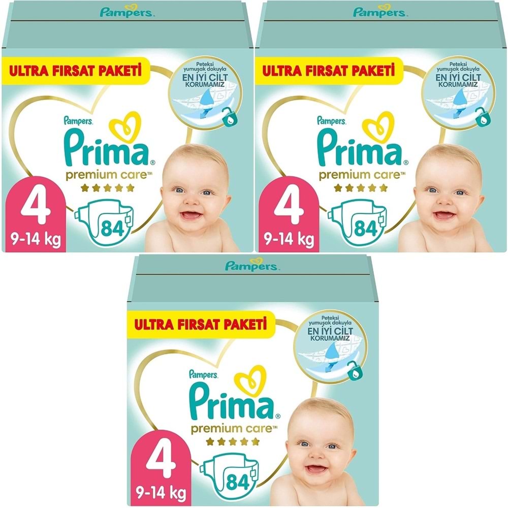 Prima Premium Care Bebek Bezi Beden:4 (9-14) Maxi 252 Adet Süper Fırsat Pk