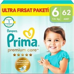 Prima Premium Care Bebek Bezi 6 Beden 13+ Extra Large 248 Adet Ultra Fırsat Pk