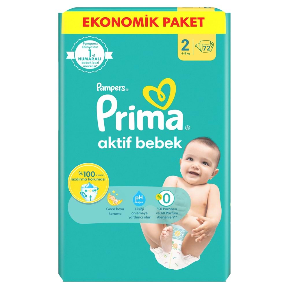 Prima Bebek Bezi Beden:2 (4-8Kg) Mini 216 Adet Ekonomik Fırsat Pk