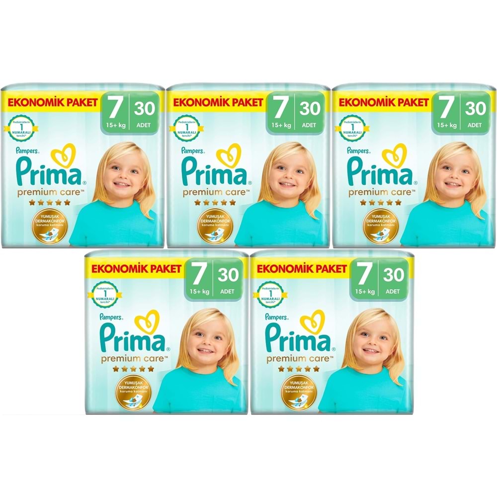 Prima Premium Care Bebek Bezi Beden:7 (15+KG) XXX Large 150 Adet Mega Ekonomik Pk