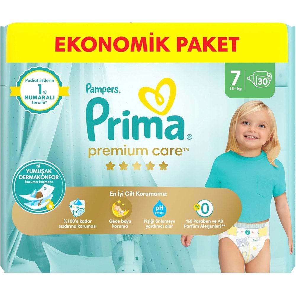 Prima Premium Care Bebek Bezi Beden:7 (15+KG) XXX Large 240 Adet Ultra Ekonomik Fırsat Pk