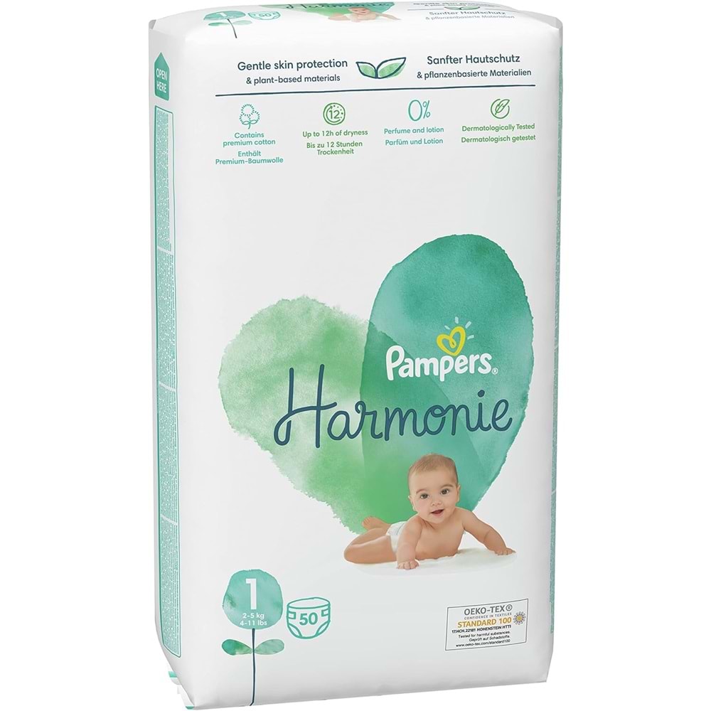 Prima Pampers Harmonie Bebek Bezi Beden:1 (2-5KG) Yenidoğan 50 Adet + Beden:2 (4-8KG) Mini 39 Adet