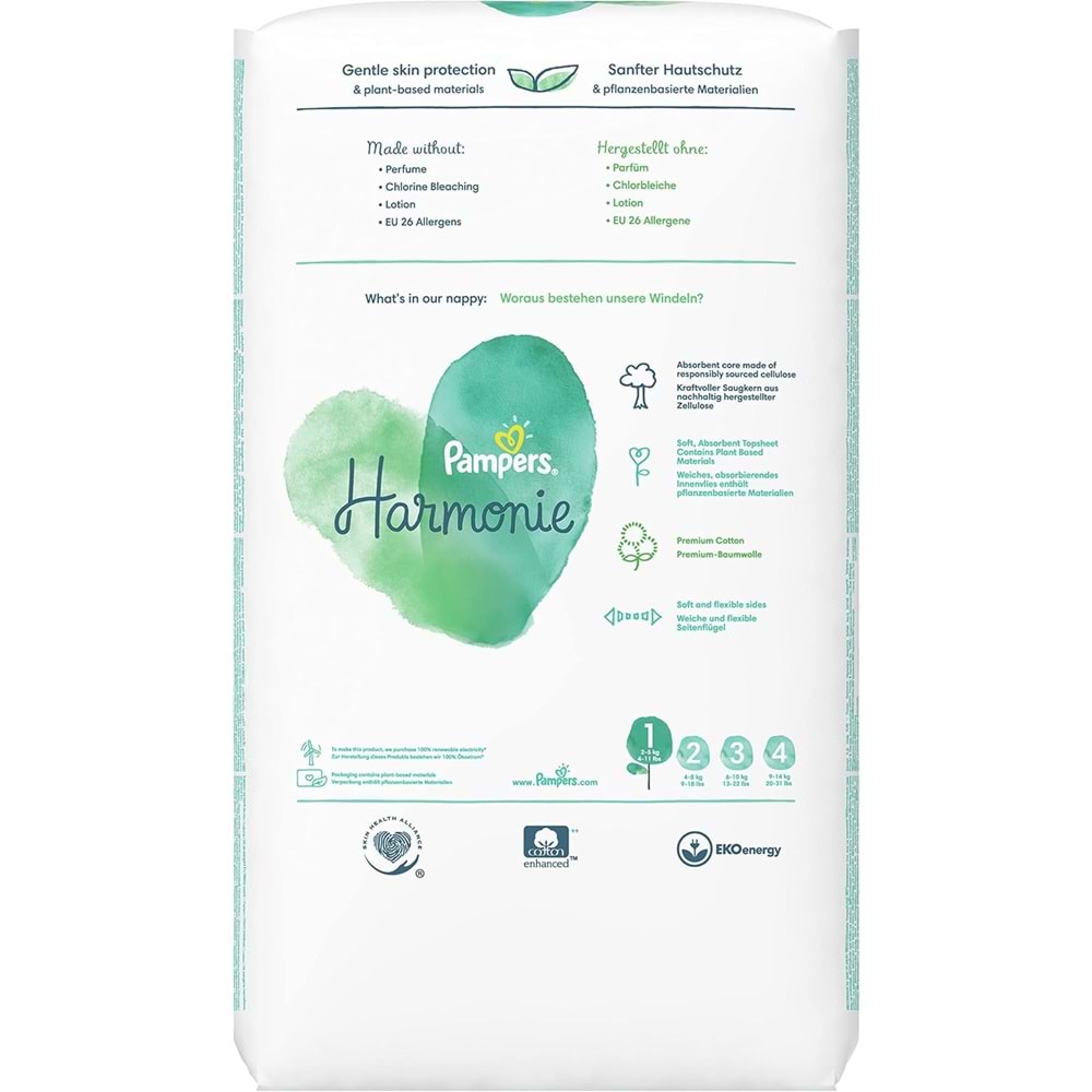 Prima Pampers Harmonie Bebek Bezi Beden:1 (2-5KG) Yenidoğan 50 Adet + Beden:2 (4-8KG) Mini 39 Adet