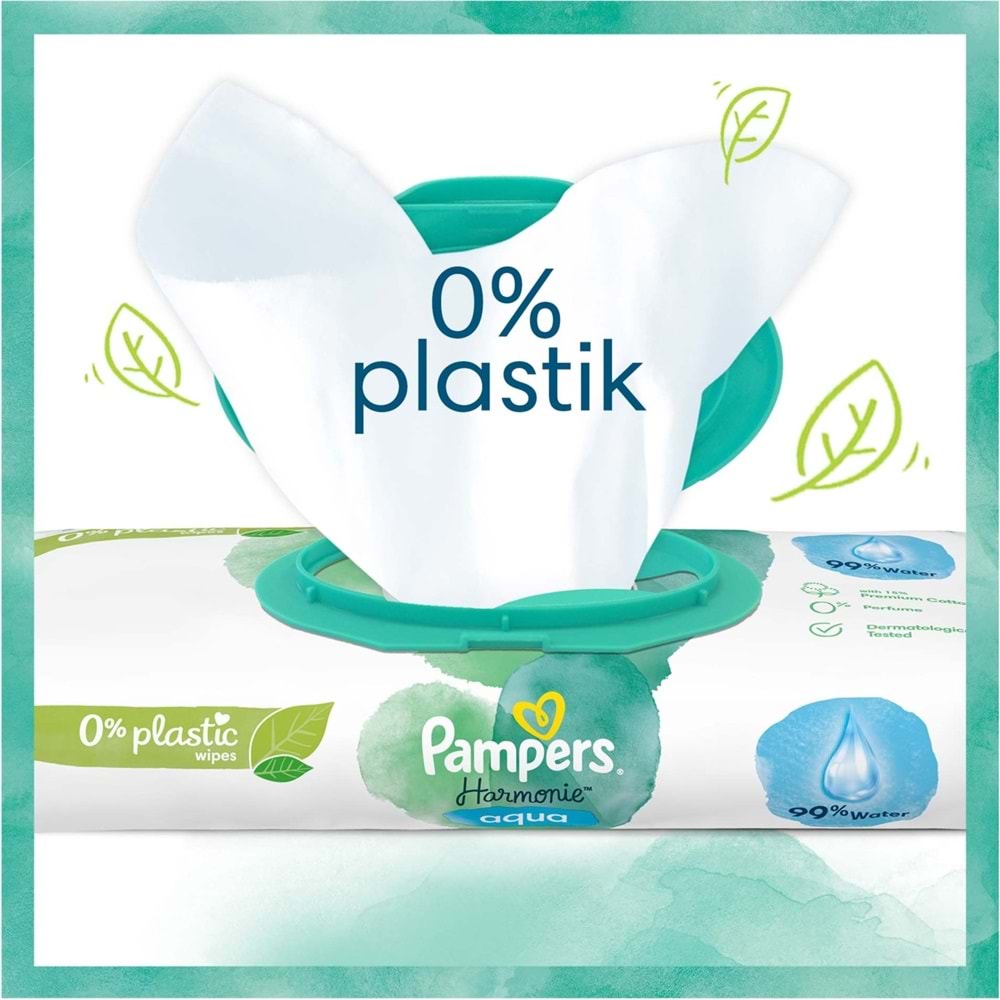 Prima Pampers Harmonie Islak Havlu Mendil Aqua Pure 48 Yaprak 5 Li Set (240 Yaprak) Organik Pamuk