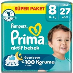 Prima Bebek Bezi 8 Beden 17+ KG XXX Large 54 Adet Süper Ekonomik Pk