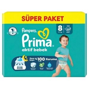 Prima Bebek Bezi 8 Beden 17+ KG XXX Large 54 Adet Süper Ekonomik Pk