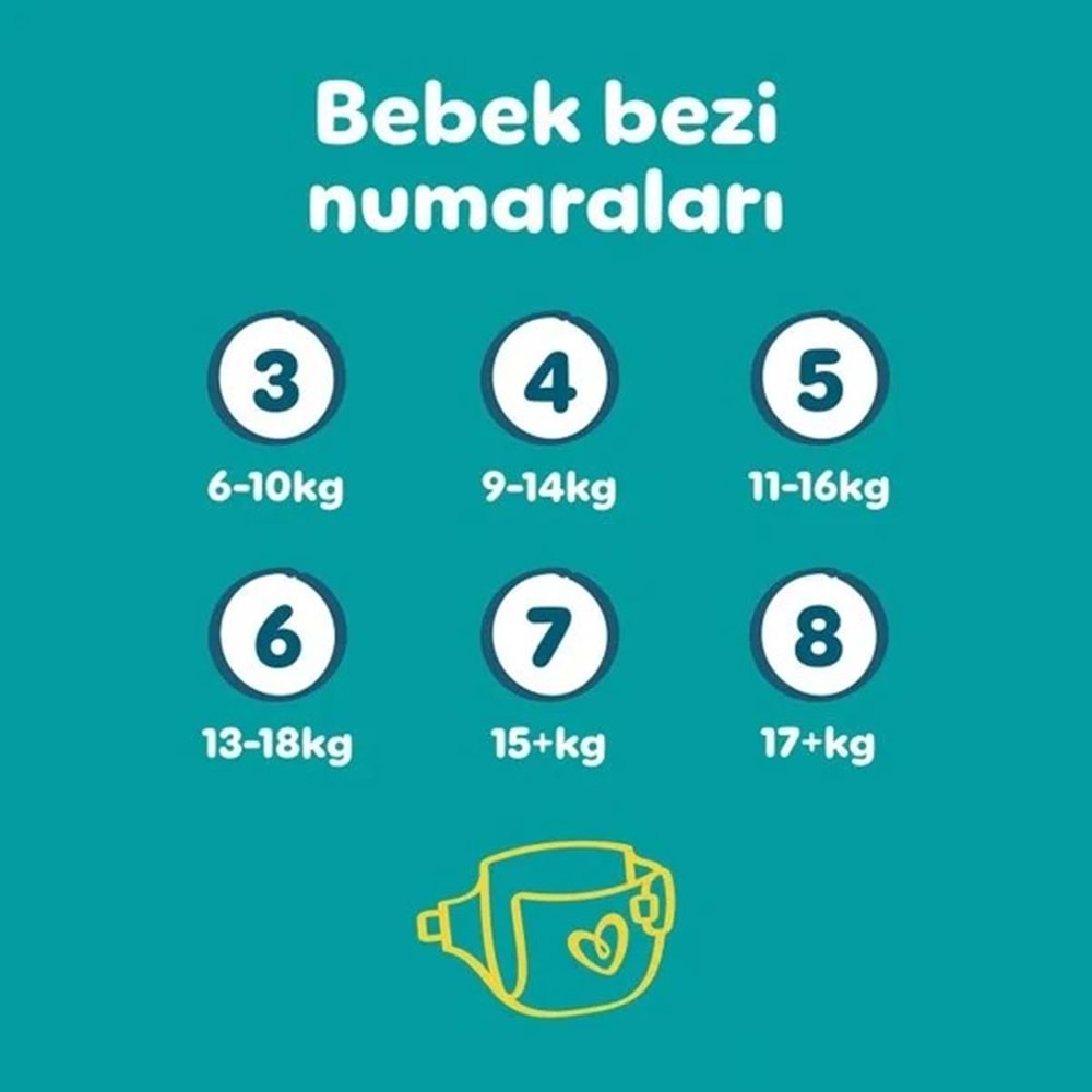 Prima Bebek Bezi 8 Beden 17+ KG XXX Large 54 Adet Süper Ekonomik Pk