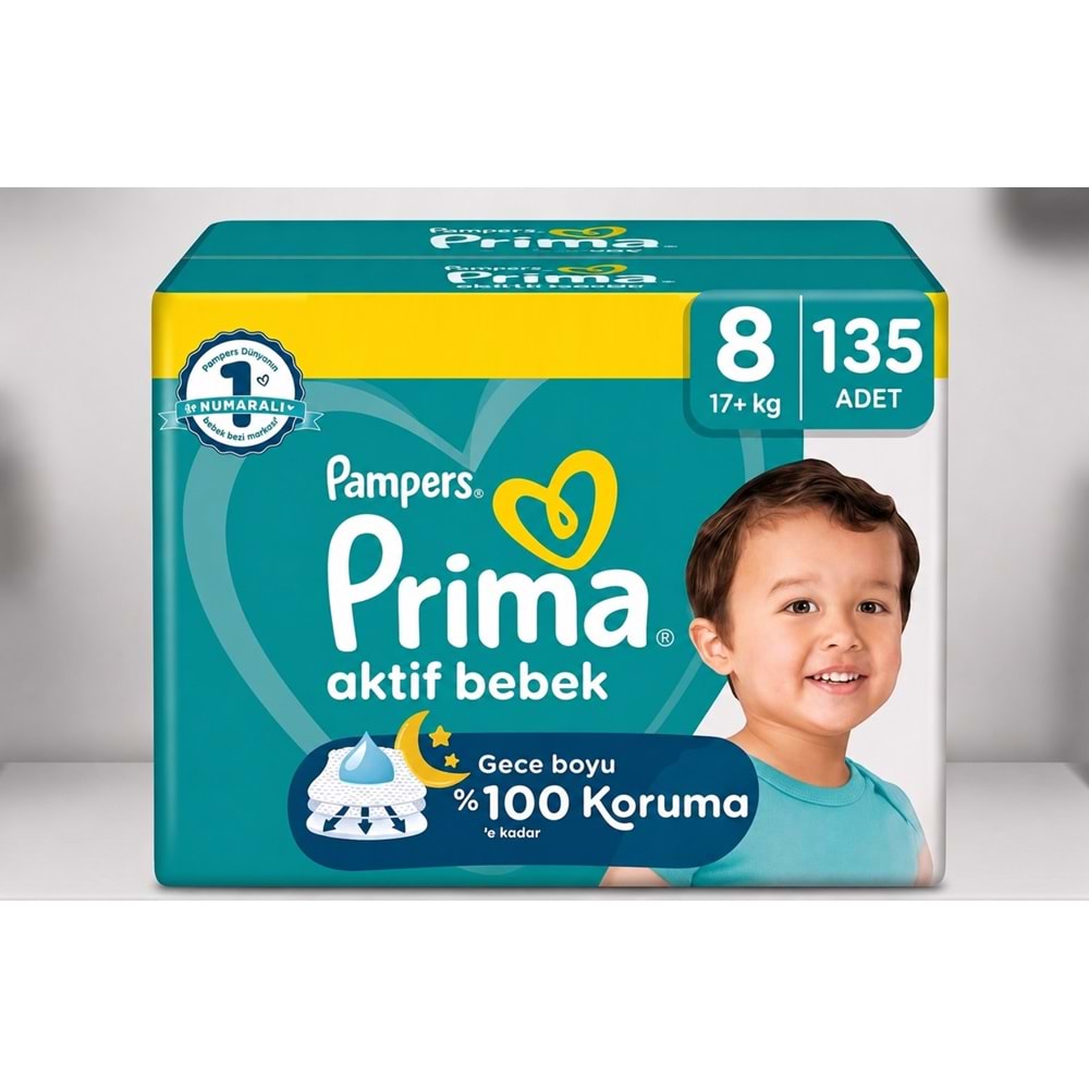 Prima Bebek Bezi 8 Beden 17+ KG XXX Large 135 Adet Süper Mega Pk