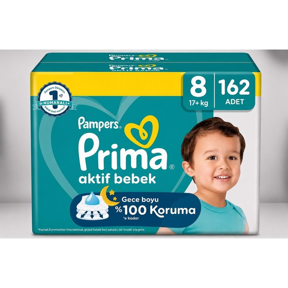 Prima Bebek Bezi 8 Beden 17+ KG XXX Large 162 Adet Süper Avantaj Pk