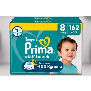 Prima Bebek Bezi 8 Beden 17+ KG XXX Large 162 Adet Süper Avantaj Pk