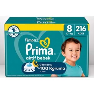 Prima Bebek Bezi 8 Beden 17+ KG XXX Large 216 Adet Süper Ultra Pk