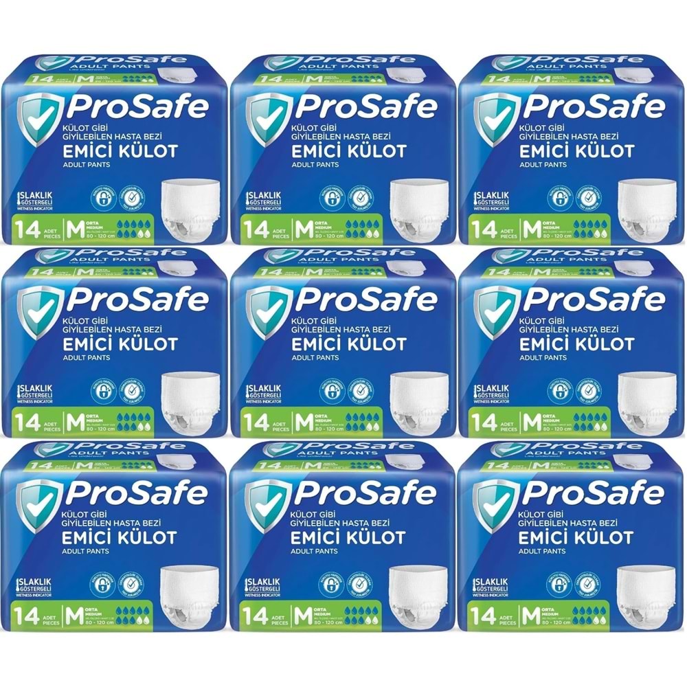 Prosafe Emici Külot Hasta Bezi M - Orta - Medium 126 Adet (9PK*14)