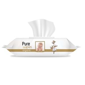 Pure Baby Islak Havlu Mendil 90 Yaprak Yenidoğan Organic Pamuklu (2 Li Set) 180 Yaprak Plst Kapak