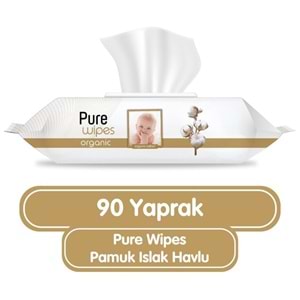 Pure Baby Islak Havlu Mendil 90 Yaprak Yenidoğan Organic Pamuklu (36 Lı Set) 3240 Yaprak Plstk Kapak