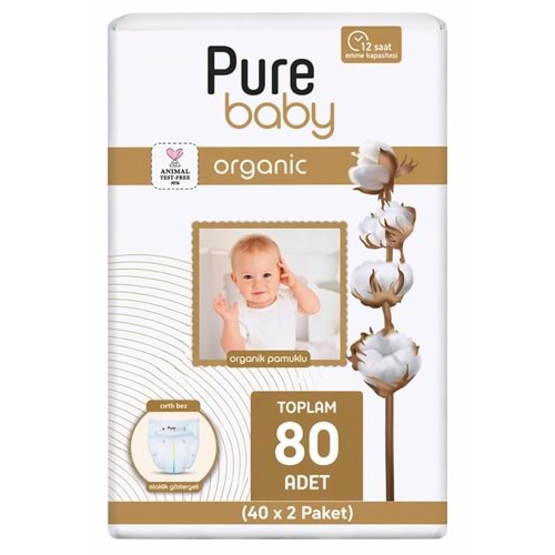 Pure Baby Bebek Bezi 5 Beden 11-20 KG Junior 80 Adet Ekonomik Fırsat Pk