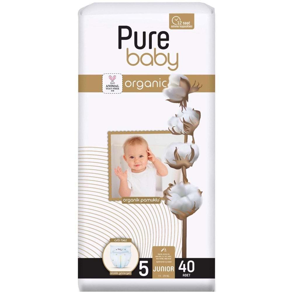Pure Baby Bebek Bezi 5 Beden 11-20 KG Junior 200 Adet Mega Fırsat Pk