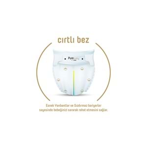 Pure Baby Organik Bebek Bezi 4 Beden 7-16 KG Maxi 104 Adet Ekonomik Fırsat Pk