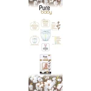 Pure Baby Organik Bebek Bezi 4 Beden 7-16 KG Maxi 104 Adet Ekonomik Fırsat Pk