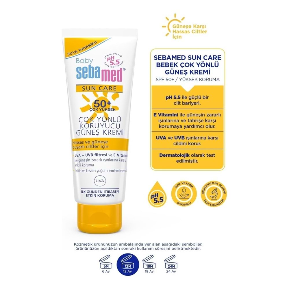 Sebamed Baby Sun Care Güneş Kremi 75ML 50+ Çok Yüksek Faktör Çoçuk (3 Lü Set)
