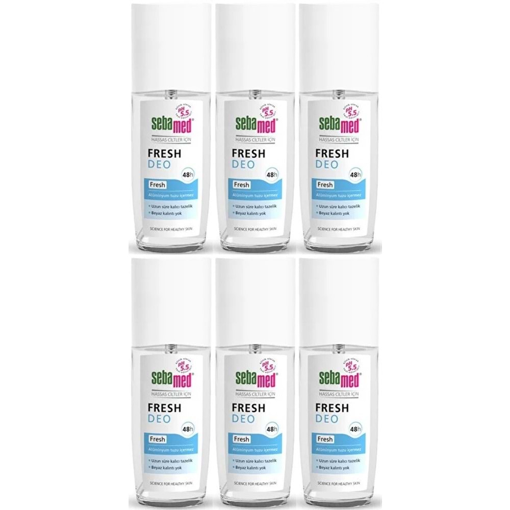 Sebamed Deodorant Sprey 75 ML Fresh (6 Lı Set)