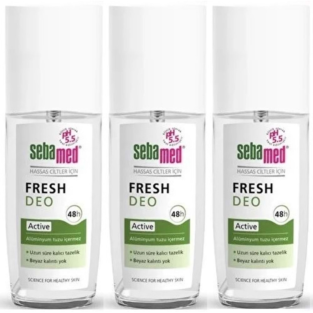 Sebamed Deodorant Sprey 75 ML Fresh Active (3 Lü Set)