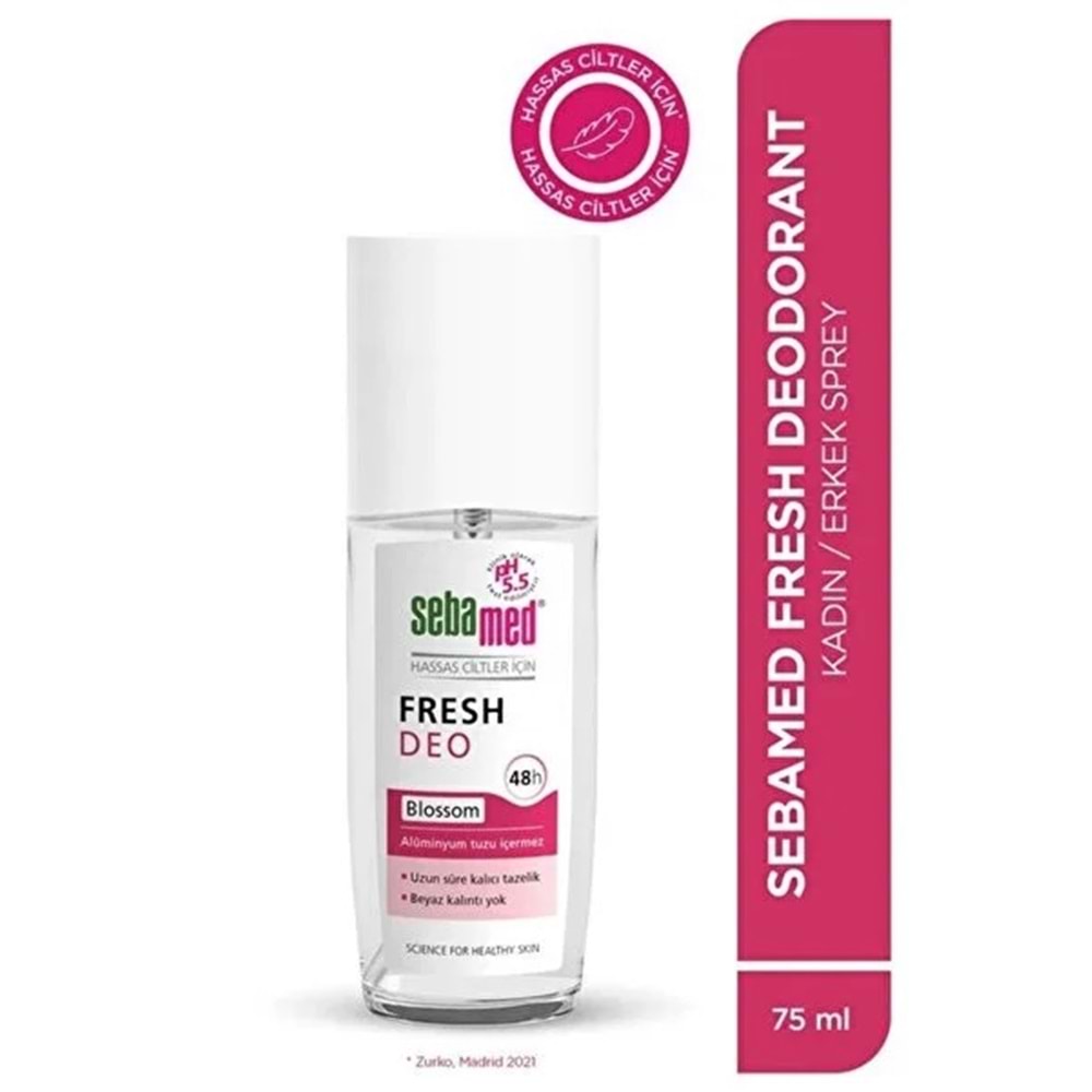 Sebamed Deodorant Sprey 75 ML Fresh Blossom (5 Li Set)
