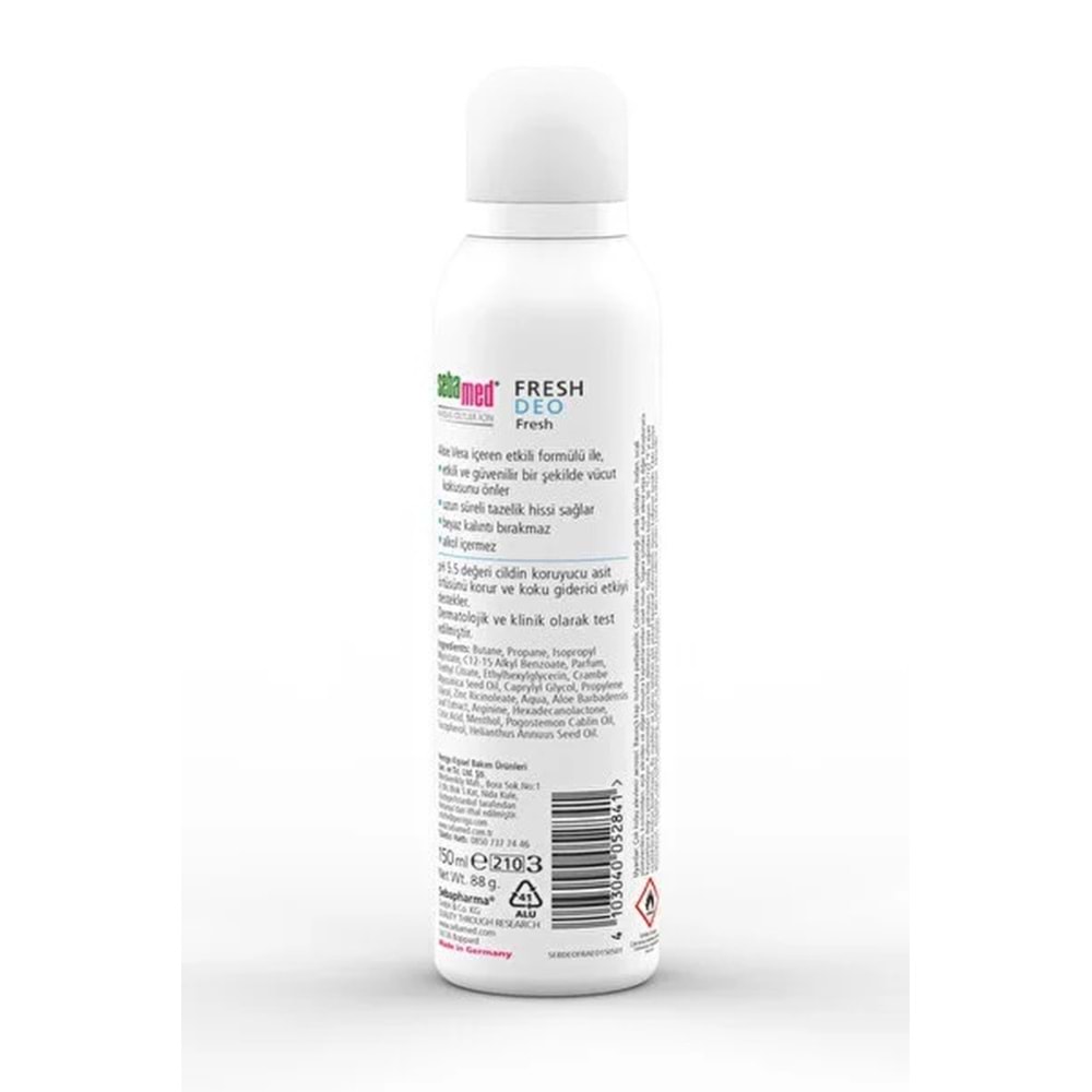 Sebamed Deodorant Aerosol 150 ML Fresh (3 Lü Set)