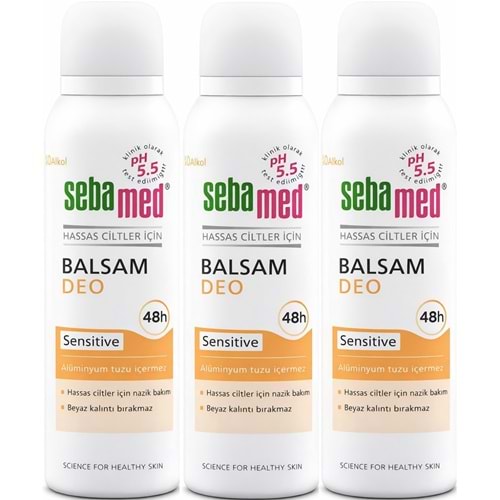 Sebamed Deodorant Aerosol 150 ML Balsam - Sensitive/Hassas (3 Lü Set)
