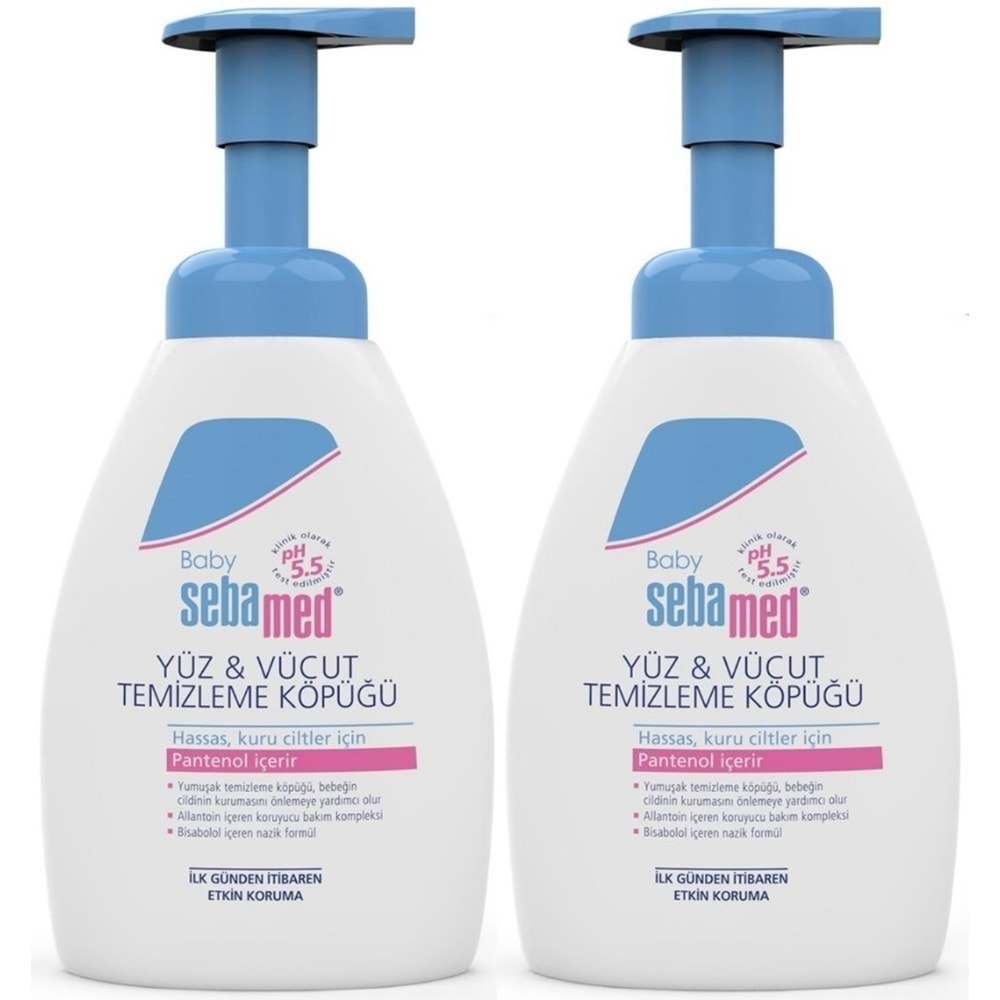 Sebamed Bebek Şampuanı Yüz ve Vücut Köpüğü 400ML (pH 5.5 Yenidoğan Hassas Cilt) (2 Li Set)