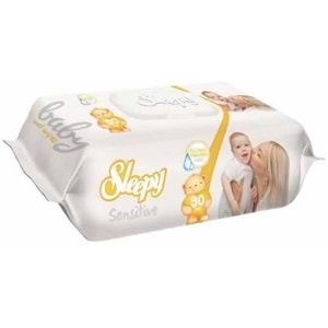 Sleepy Islak Havlu Mendil 90 Yaprak Sensitive 12 Li Set Plastik Kapaklı