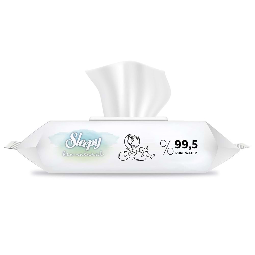 Sleepy Islak Havlu Mendil Bio Natural 40 Yaprak Yeni Doğan (12 Li Set) Plastik Kapaklı 480 Yaprak